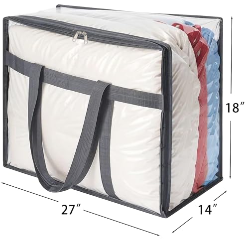 110L Large Capacity Clear Storage Bags with Zipper for Comforters, Blankets, Bedding, Quilts, Pillows – Plastic Storage Bags for Organizing Seasonal Clothes and Household Items