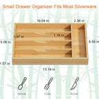 Youpehom Bamboo Utensil Organizer for Kitchen Drawers, Utensil Tray and Cutlery Silverware Holder,Wood Drawer Dividers with 5 Slots - size: 5 Slots