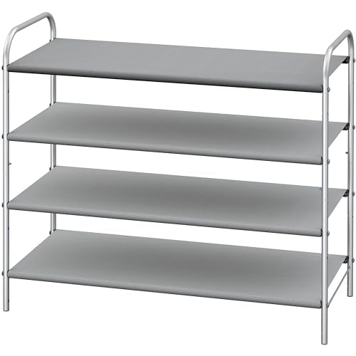 Simple Houseware 4-Tier Shoe Rack Storage Organizer 20-Pair, Grey - color: Grey, size: 4-Tier