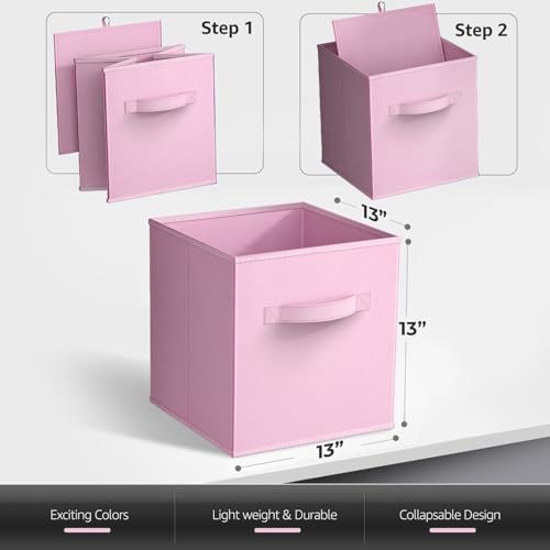 Sorbus 13 Inch Storage Bins - Sturdy Collapsible Fabric Storage Cubes with Handle - 12 Foldable Baskets for Organizing Clothes, Toys, Books - Storage Baskets for Shelves, Closets - color: 12 Pack Pastel Multi-Color 2, size: 13 Inch
