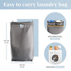 LONBET Laundry Basket with Lid, Made from Breathable Fabric | Aesthetic Clothes Hampers for Laundry with Side Handles & Sturdy Bamboo Frame (40 Gallons - Double, Gray) - color: Gray, style: 40 Gallons - Double