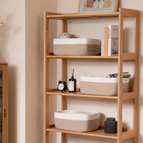 OIASKET Storage Baskets for Organizing 3 Pack, Woven Baskets for Shelves, Closet Organizer Bins Empty Gift Basket Toy Storage for Toys, Books, Towels, Clothes, 15"x11.42"x6.7", Yellow - color: Yellow