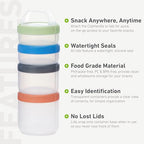 humangear Stax Modular Storage System - Food-Safe 4-Piece Stacking Container with Click-Handle - color: Spectrum, size: Large
