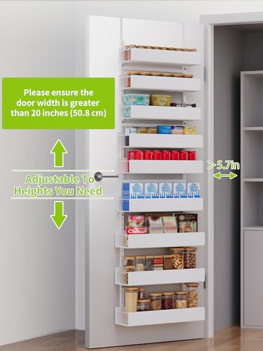 Over The Door Pantry Organizer, 9-Tier Pantry Organization and Storage, Hanging Door Spice Rack Shelves, Home & Kitchen Organization, Laundry & Bathroom Essentials, White - color: WhitePlate, size: 9-Tier