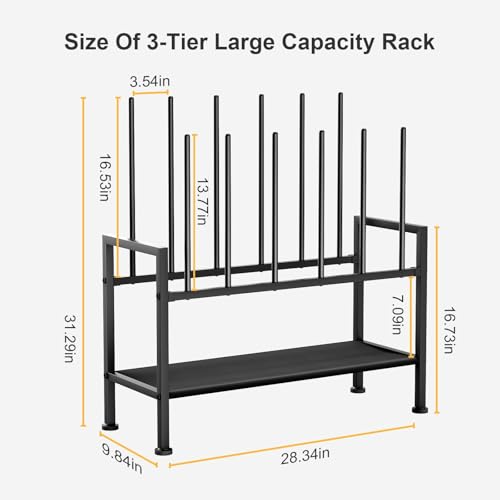 DIMJ Free Standing Shoe Racks - 3-Tier Boot Rack, Black Metal Boot Storage Organizer Tall Boots Organizer for Closet, Shoe Rack for Boots, Sneakers,Fit for 12 Pairs Boots, 2-Pack, Black - size: 2 Pack - 3-Tier