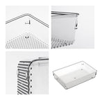 3 Pack Clear Plastic Drawer Organizer Tray Cutlery Utensil Makeups Drawer Silverware Organizers 12" X 6"&12＂X3＂(9Pack) - size: 9 Pack Mixed Sizes (12"x3", 12"x6") Clear Plastic