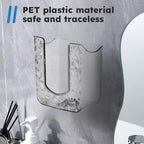 CALIDAKA 2Pcs Bathroom Wipes Holder, Kitchen Wipes Storage, Wall-Mounted Tissue Holder, Non-Slip Flushable Wipes Box, Wipe Container, Wipes Holder for Kitchen Bathroom (Clear+Clear Grey)