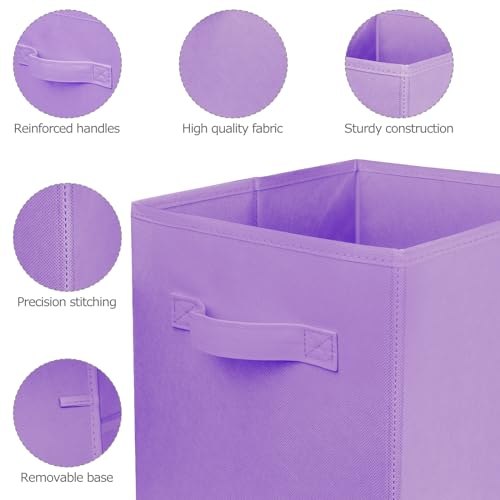 2 Pcs Storage Cubes, 10.5 Inch Collapsible Storage Bins, Fabric Foldable Bins for Organization, Durable Storage Bins for Closet, Shelves, Offices (Light Purple) - color: Light Purple