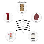 Nature Smile 4 Pack 5 in 1 Anti Slip Clothes Hangers,Space Saver Magic Metal Hangers,Multi Layers Wardrobe Clothes Rack,Heavy Duty Metal Blouse Hanger Closet Storage Organizer