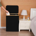 efluky Laundry Hamper with Lid, Trio Laundry Hamper with 3 Removable Bags, 3 Section Laundry Basket with Bamboo Handles for Bathroom, Bedroom & Laundry Room, 160L Black - color: Black, size: 160L Trio