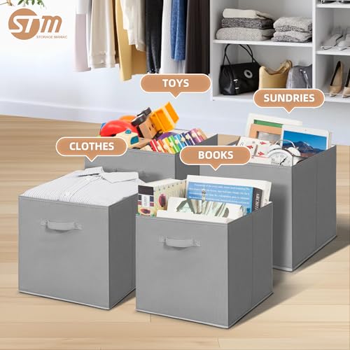 STORAGE MANIAC Storage Cubes, 13 Inch Collapsible Storage Bins with Handles, 10 Pack Fabric Foldable Bins for Organization, Durable Storage Bins for Closet, Shelves, Offices, Toys, 10-Pack Grey - color: Grey-10 Pack, size: 13 INCH