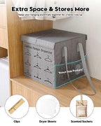 Large Sturdy Hanger Storage, Hanger Organizer Space Saver, Portable Hanger Holder Organizer with Handles, Hanger Organizer Stacker Box Caddy Containers for Closet Laundry Rooms (1 Pack)