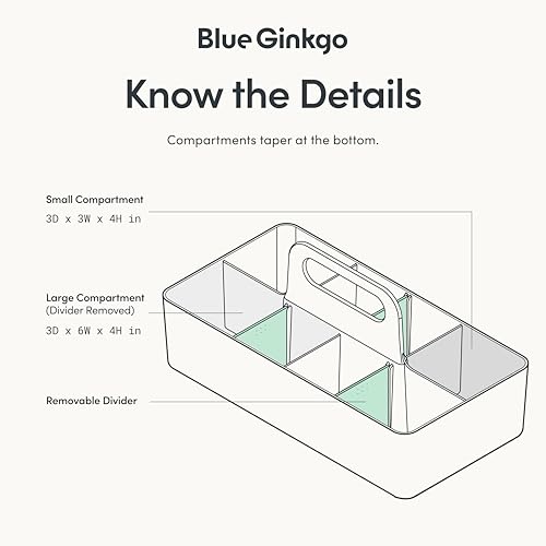 BLUE GINKGO Stackable Organizer Caddy – Korean-Made Portable Tote for Bathroom, Office, Crafts, or School Supplies (Long Rectangle, White) - color: WHITE, size: Long Rectangle