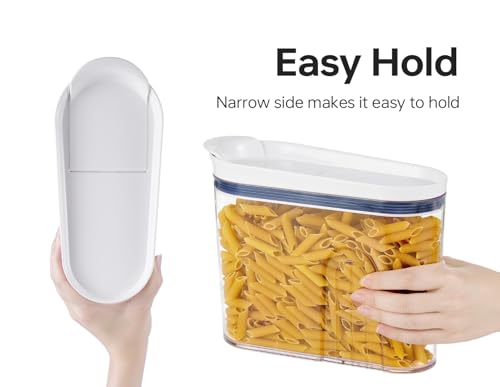 Felli Cereal Container Storage Airtight Holds 32 oz Family Size Breakfast Box with Flip Top Lid, Stackable Acrylic Dry Food Dispenser, Protein Granola Oats Grains, Crunch Keeper (Large 4.1Qt - 2pk)