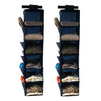 2pcs Home Storage Hanging Closet Organizer,Sweater Organizer with 6 Shelves (Dark Blue) - color: Dark Blue