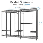 VIPEK V50 Heavy Duty Clothes Rack, Extra Large Freestanding Garment Rack with Adjustable Shelves, Open Closet Storage System for Bedroom, Reach-in/Walk-in Closet, 1300 lbs Capacity, Black - color: Black