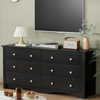 YESHOMY Dresser for Bedroom,6 Drawer Dressers, Storage Chest of Drawers for Hallway,Living Room, Entryway,Deep Black - color: Deep Black