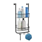 iDesign Over-the-Door Hanging Shower Caddy Organizer, The Forma Collection – 12” x 6.5” x 24”, Matte Black - color: Matte Black