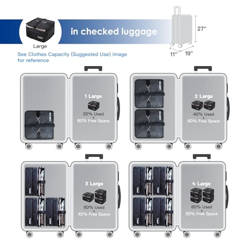 Grand Fusion Stow-N-Go Packing Organizer for Luggage, Portable Hanging Travel Shelves, Carry-On Closet, Hanging Packing Cubes, Collapsible Carry-On Organizer for Cruises & Hotels. Black - L - color: Black, size: L = (L) 11.8" x (W) 11.8"