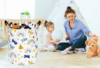KUNRO Kids Laundry Hamper Clothes Gift Basket Storage Laundry Baskets Organizer Bin with Handles for Nursery Room (Dragonfly) - color: Dragonfly