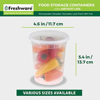 Freshware Food Storage Containers [24 Set] 32 oz Plastic Deli Containers with Lids, Slime, Soup, Meal Prep Containers | BPA Free | Stackable | Leakproof | Microwave/Dishwasher/Freezer Safe - size: 32 oz - 24 Sets
