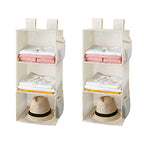 MAX Houser 3-Shelf Hanging Closet Organizers, Collapsible Closet Hanging Shelves for Camper, Nursery Hanging Organizers, Beige, 2-Pack - color: Beige2