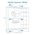 VIPEK X2 Expandable Reach-in Closet Racks Adjustable from 3'3" to 4'8" Portable Open Walk-in Closet Rack System with Flexible Shelves and Hanger Rods Clothing Rack for Hanging Clothes, White - color: White