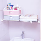 Hershii Expandable Closet Tension Shelf Rod Adjustable Storage Rack Heavy Duty DIY Organizer Divider for Wardrobe Cupboard Kitchen Bathroom - size: 50-80cm/19.68-31.49inches