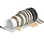 pots and pans organizer under cabinet,pot lid organizers inside cabinet holders for kitchen,Horizontal and vertical pulling modes,Can be extended and adjusted (White horizontal pull-out) - size: White horizontal pull-out