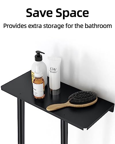 STWWO Towel Racks for Bathroom, Bathroom Towel Storage Wall Mounted 30 inch with Shelf Can Holds 6 Large Towels, Wall Towel Rack for Rolled Towels, Black - color: Black, size: 30 IN