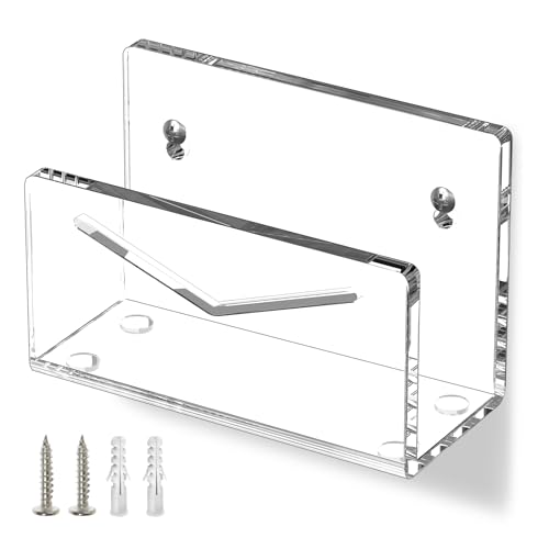 FUCDTEFC Acrylic Mail Holder, Mail Organizer Wall Mounted Clear File Letter Organizer, Vertical Envelope Mail Holder for Desk, Lightweight Countertop Bill Sorter Invoice Stand for Home Office School - size: 1 Section wall mounted