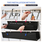 48" Under Desk Cable Management Tray- Clamp/Screw Mount Desk Cable Organizer Cable Tray Hiders for Office&Home - size: 48"L x 5.5"W