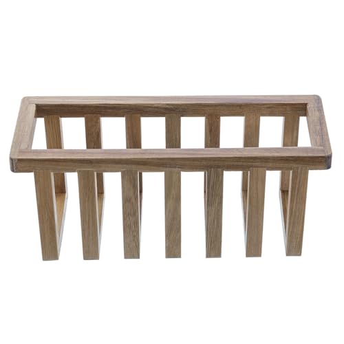 MyGift 11 Inch Premium Solid Acacia Wood Wall Mounted Mail Letter Holder Basket, Rustic Farmhouse Wooden Hanging Card Storage Rack, Home or Office Organizer
