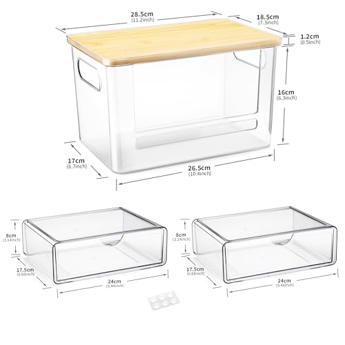 3Pcs Extra Large Laundry Room Organization and Storage, Stackable Storage Drawers, Trash Bag Holder Under Sink, Garbage Bag Dispenser Roll Holder for Vanity, Bathroom,Cabinet,Desk Organization - color: 3 Pack