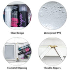 LETGO Clear Makeup Bags, TSA Approved Toiletry Bag with Zipper, Clear Makeup Organizer Fit Carry-on Travel Essentials,Clear Cosmetic Bags for Women Men (C-Beige) - color: C-Beige