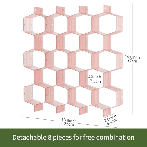 Honeycomb Separator Adjustable Drawer Organizer Divider for Underwear Belt-Scarf Socks Organizer (Pink(2pcs)) - color: Pink(2pcs)
