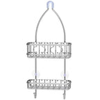 Simple Houseware Bathroom Hanging Shower Head Caddy Organizer, Chrome (22 x 10.2 x 4.2 inches) - color: Chrome, size: Medium