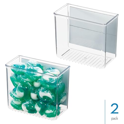 iDesign Magnetic Small Clear Plastic Organizer Bins for Laundry Room Storage - 2-Pack - size: Small, style: Pack of 2