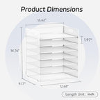 7 Tier Paper Organizer - Mesh Desktop File Holder with Handles for Office School Desk, Black (White) - color: White