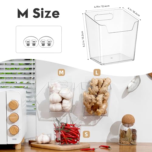 Clear Acrylic Pen Holder, 4 Pack Cabinet Door Organizer Adhesive, Bathroom Wall Mount Caddy Kitchen Plastic Storage Bin Box for Office Marker,Art Supply, Small Cleaning Supply, Seasoning Drink Packet - color: 4 Pack, size: Medium