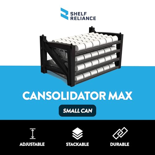 Shelf Reliance Cansolidator Max Small - 1-Pack Can Organizer for Pantry, Stackable Soda Can Storage for Kitchen, Holds 156 Cans of Food or Soda - size: 1 Pack, style: 156 Soup Can