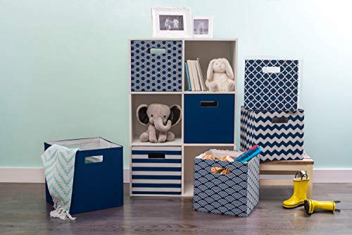 DII Poly-Cube Storage Collection Hard Sided, Collapsible Solid, Small, Nautical Blue - color: Nautical Blue, size: Small Square, 11x11x11"