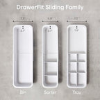 YouCopia DrawerFit Expandable Kitchen Drawer Organizer: Sliding Storage Tray for Utensils & Accessories in Deep Drawers, Expandable 15–23" wide, White Speckled BPA-free - style: Sorter