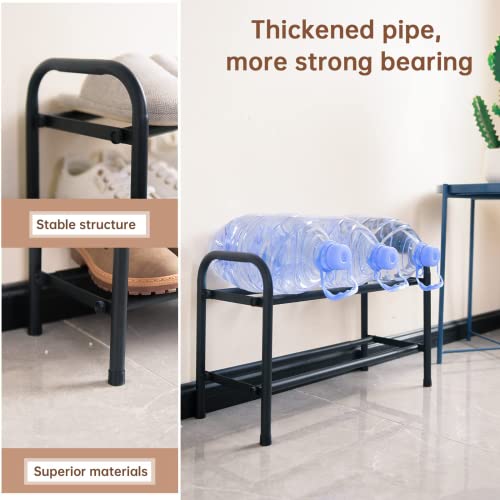 Gonfoam 2-Tier Expandable Shoe Rack,Adjustable Shoe Shelf Storage Organizer Heavy Duty Metal Free Standing Shoe Rack for Entryway Closet Doorway (Black) - color: Black, size: 2 Tier