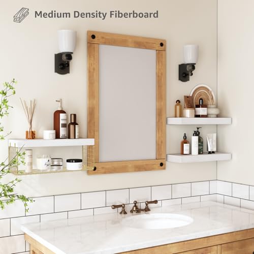 QEEIG Bathroom Shelves Over Toilet - Wall Mounted Floating Shelves Toilet Paper Storage Small Modern Decor Shelf 16 inch Set of 3, White and Gold (019-WG3) - color: G. White & Gold, size: 3pcs