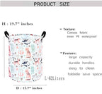 KUNRO Kids Laundry Hamper Clothes Gift Basket Storage Laundry Baskets Organizer Bin with Handles for Nursery Room (Cat) - color: Cat Pattern
