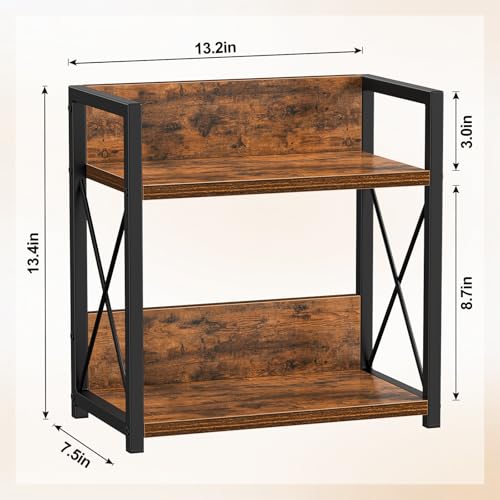 Giikin Kitchen Countertop Organizer, 2 Tier Spice Rack Organizer for Pantry, Kitchen Counter Shelf Wood Coffee Station Organizer (Brown, M) - color: Brown, size: Medium