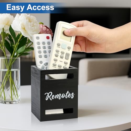 Small Remote Control Holder Wall Mount Wooden Remote Caddy Organizer for Bed Table TV Controller Box Storage Bedside Table Organizers Remotes Control Wall Holders Nightstand Accessories Black Caddy - color: Black, size: 1 Slot
