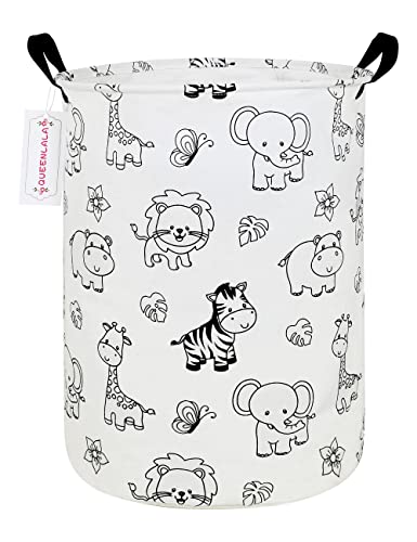 QUEENLALA Large Storage Basket,Laundry Hamper/Bathroom/Home Decor/Collapsible Round Storage Bin,Boys and Girls Hamper/Boxes/Clothing(Round-Zoo) - color: Round-Zoo