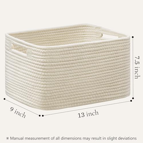 UBBCARE 4 Pack Storage Baskets for Shelves, Baskets for Organizing, Cube Shelf Storage Bin with Handles, Woven Storage Basket, 13"L x 9"W x 7.5"H, Beige - color: Beige, size: 4 Pack-13"(L)×9"(W)x7.5"(H)